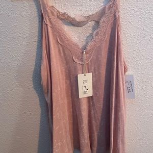 Medium pink La Miel tank top.